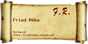 Fried Réka névjegykártya